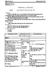 Giáo án Số học 6 - Tiết 40 đến tiết 62 - Năm học 2012 - 2013
